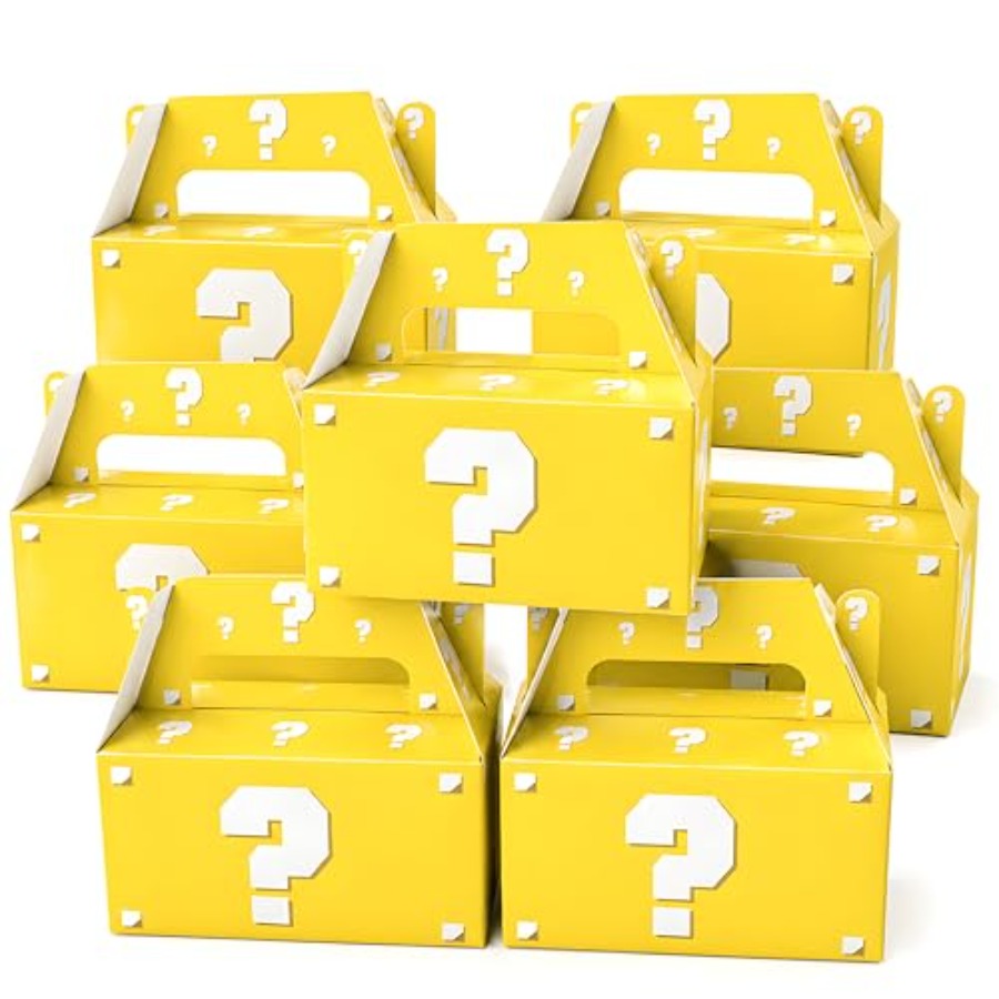 Party Games Questions For Adults - 12er-Pack Pixel-Videospiel-Fragezeichen-Geschenkboxen für Geburtstagsfeiern, Überraschungs-Geschenkboxen mit