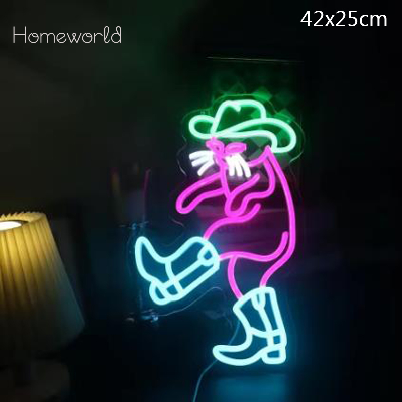 Party Games Shop - Cowboy Katze Neon Licht Zeichen Dimmbare
