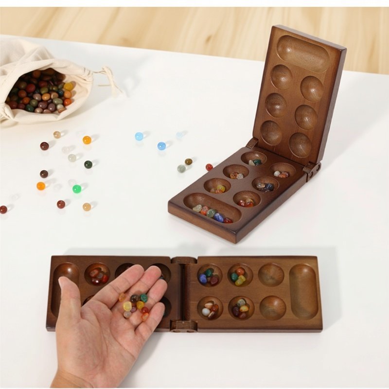 Party Games Board Game - Antikes Mancala-afrikanisches Schachspiel, unverzichtbares Brettspiel, gefertigtes