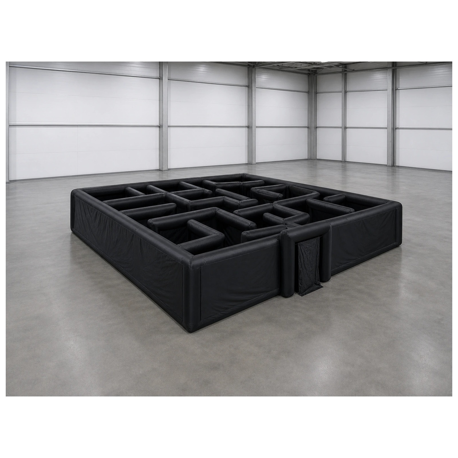 Party Games Kids Outdoor - Großes, schlichtes, schwarzes, aufblasbares Labyrinth 12x12m