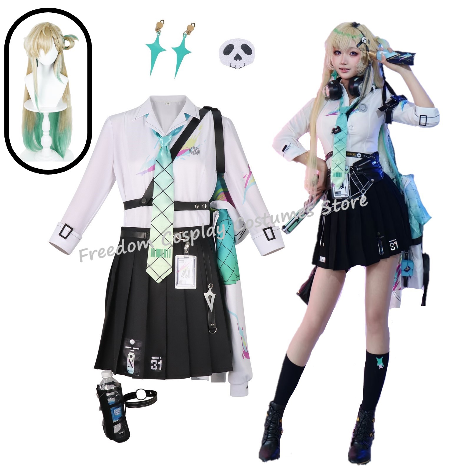 Party Games School - Game Wuthering Waves Lynae Cosplay-Kostüm, Perücke,