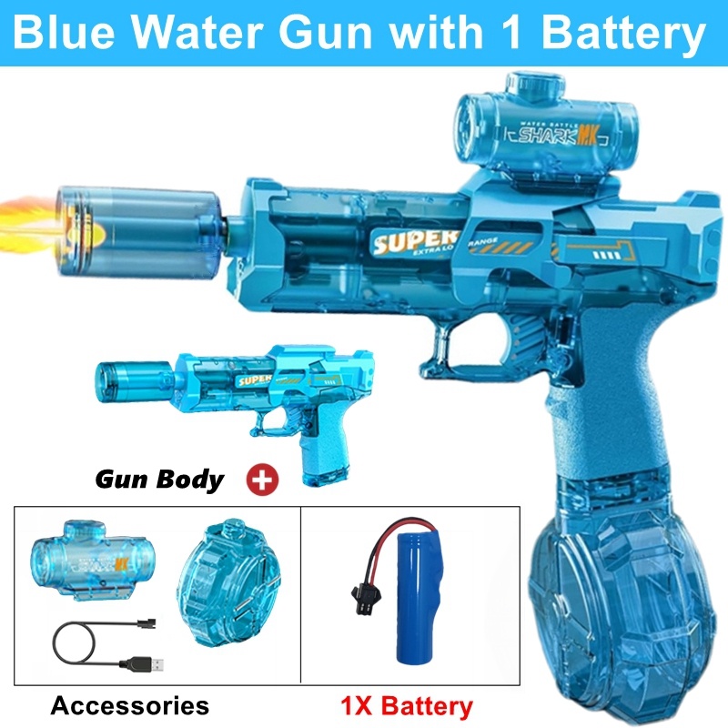 Party Games Kids Outdoor - Elektrische Wasserpistole - Automatische LED-Licht-Wasserpistole für