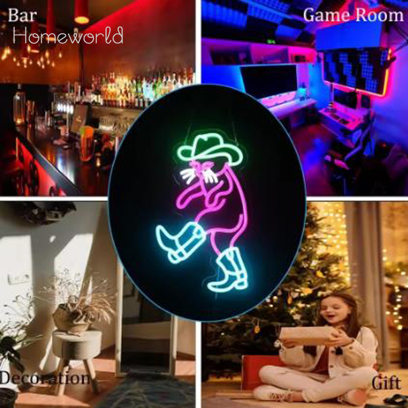 Cowboy Katze Neon Licht Zeiche – Party Games Shop Bewertung und Preis