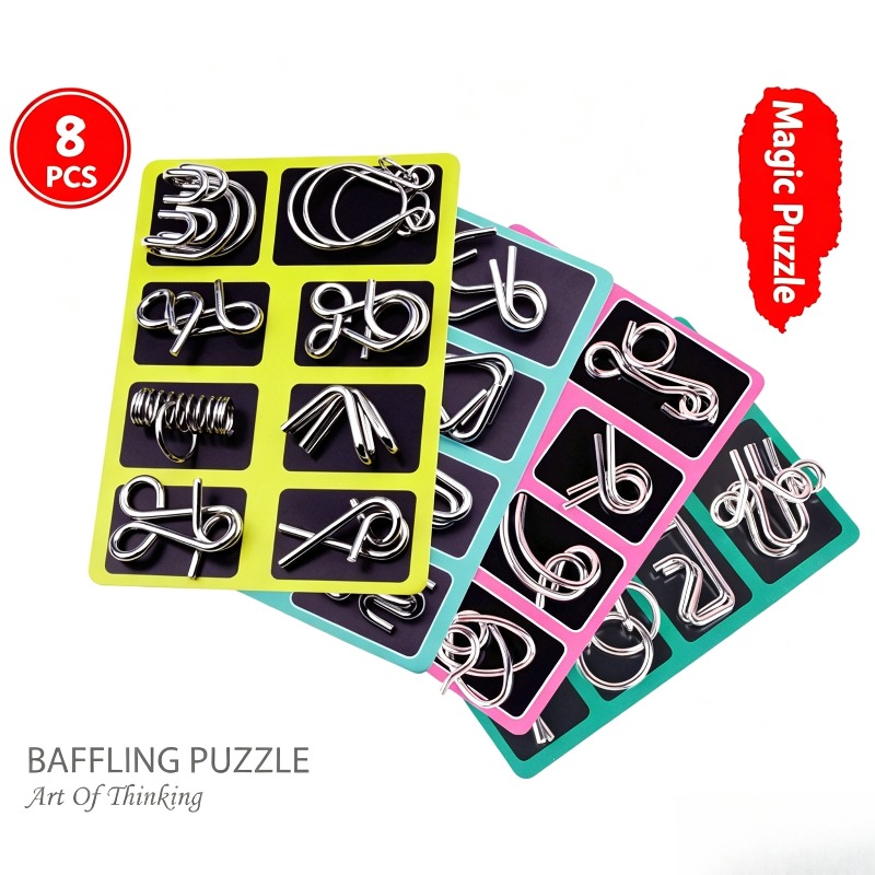 8-teiliges Metall-Puzzle-Set,  – Party Games Board Game Bewertung und Preis