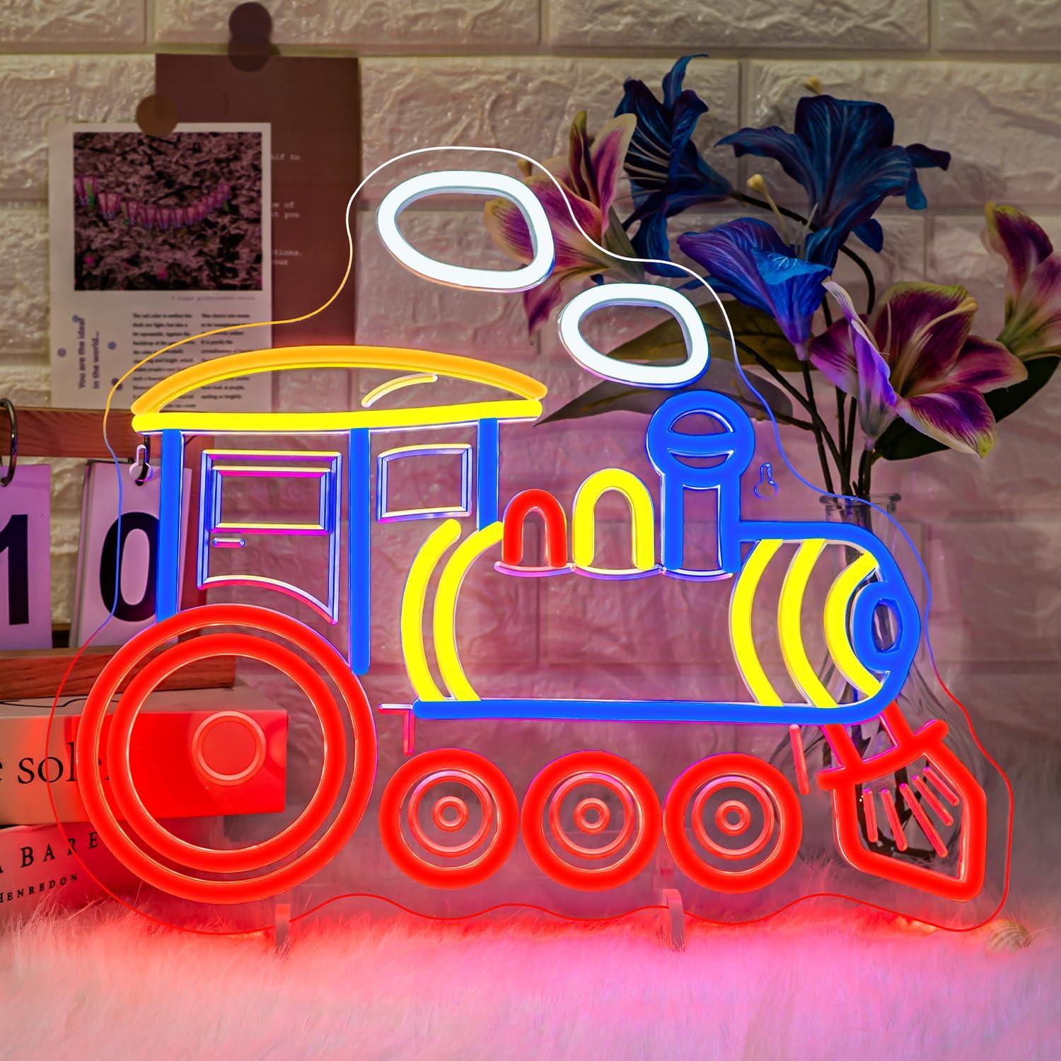 Zug-Neonschild Lokomotive LED- – Party Games Shop Bewertung und Preis