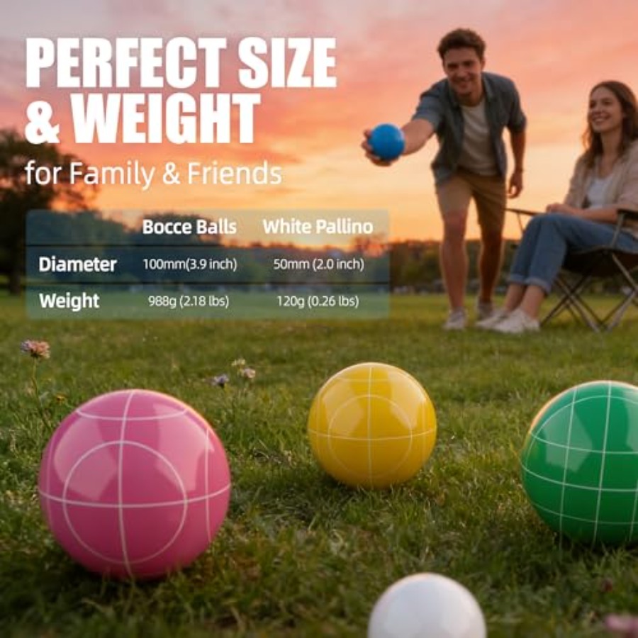 Boccia-Set für Garten und Stra – Bocce Ball Lawn Bewertung und Preis